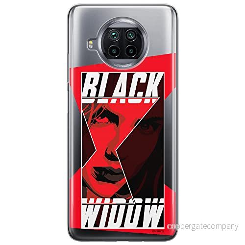 ERT GROUP mobiltelefonfodral för Xiaomi MI 10T LITE/REDMI NOTE 9 PRO 5G originalt och officiellt licensierat Marvel mönster Black Widow 012, gedeeltelijk transparant 5903537160283