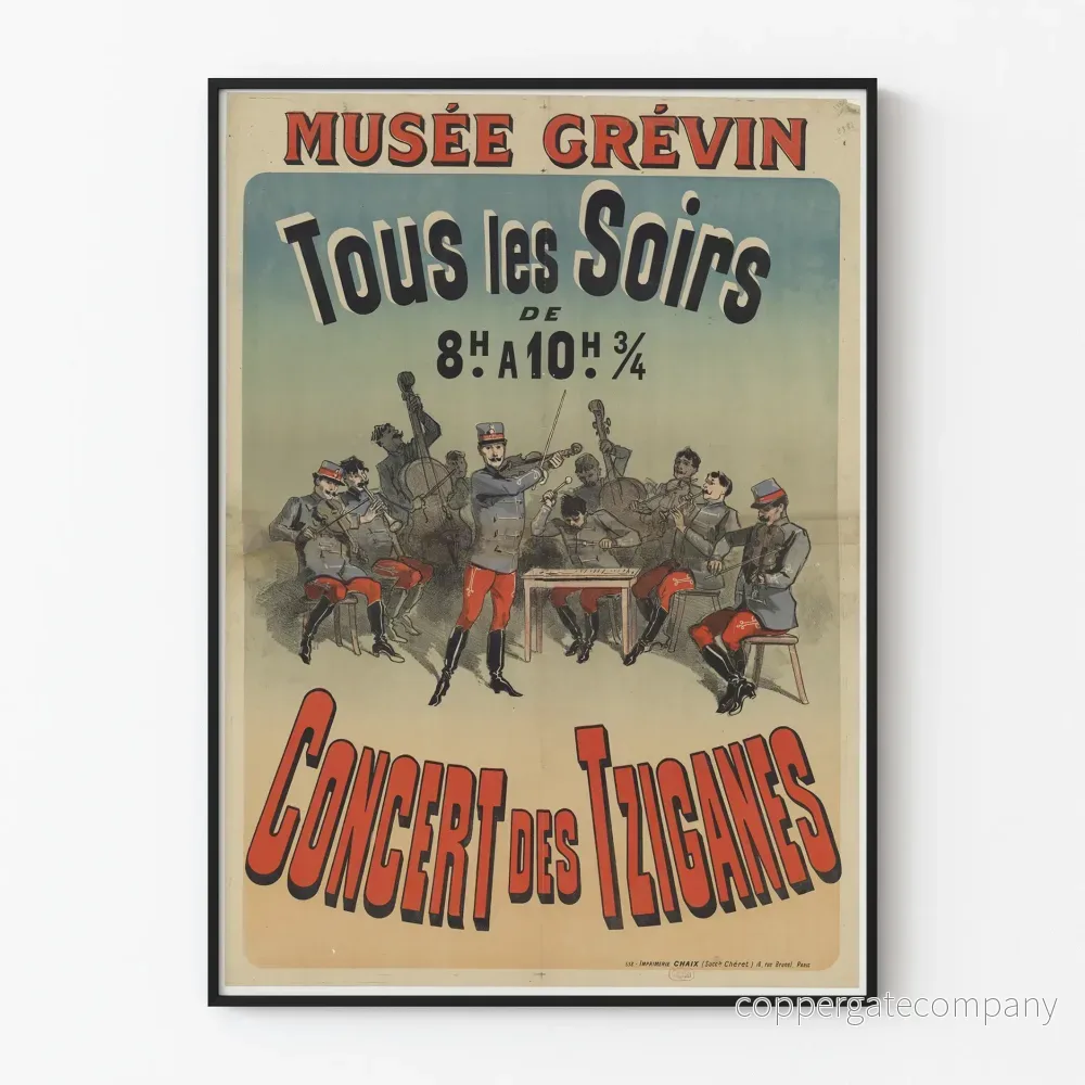 Vintageposter för Tziganes-konserten på Grévin-museet