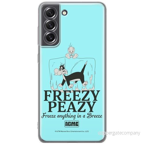 ERT GROUP mobiltelefonfodral för Samsung S21 FE originalt och officiellt licensierat Looney Tunes mönster Sylvester & Tweety 005, fodral tillverkad av TPU plast 5905795124540