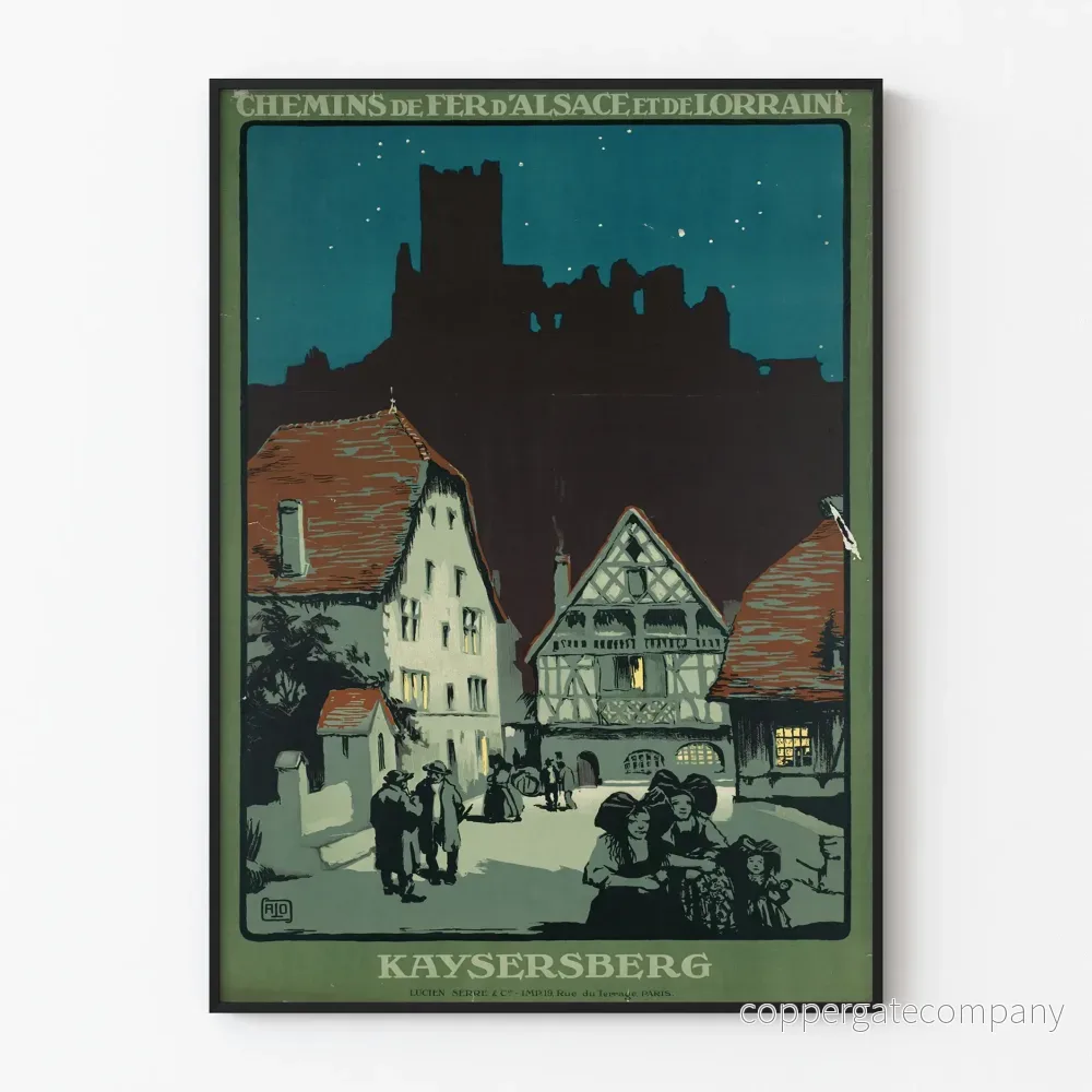 Vintageposter Kaysersberg - Väggdekoration för Elsass- och Lothringens järnvägar