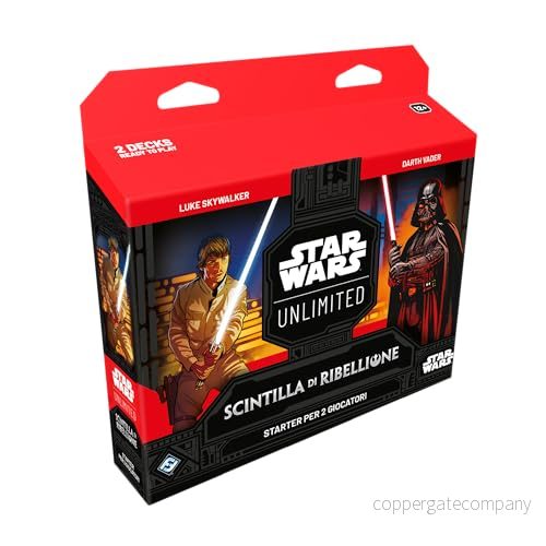 Asmodee, Star Wars: Unlimited TCG Rebellion Stintilla, STARTER SET 2 spelare, samlarkortspel för barn och vuxna, 12+ år, 2+ 20+ min., Italiensk utgåva, italienska versionen 841333124205