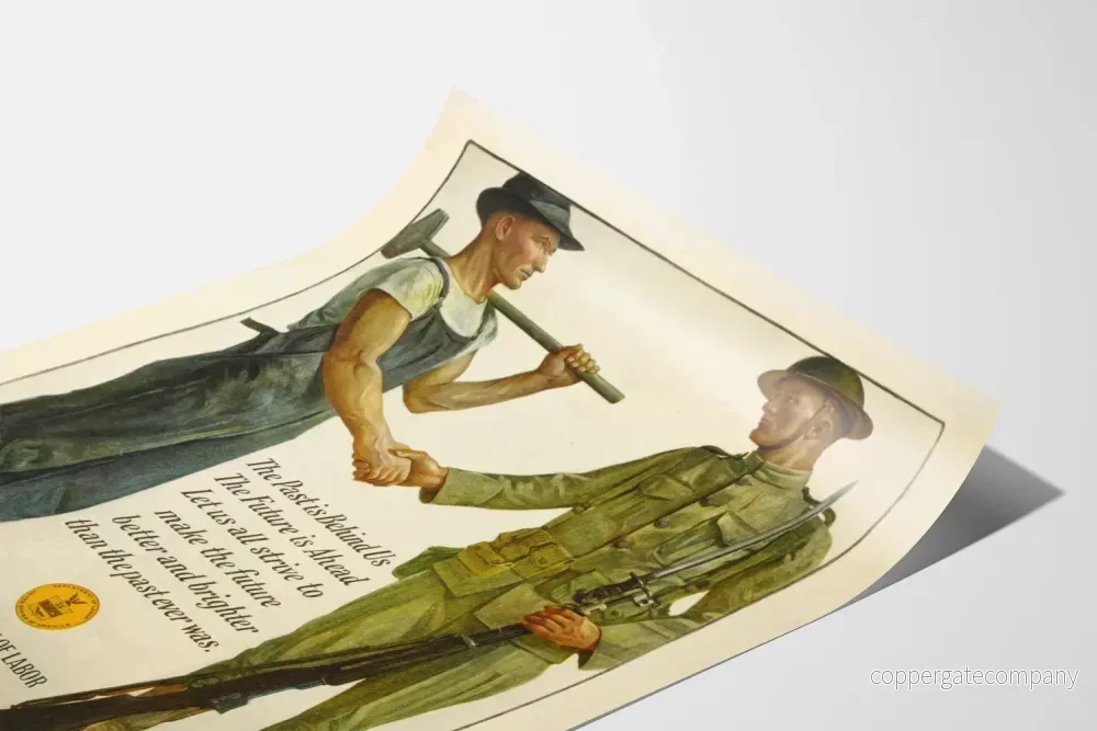 Väggposter i vintagestil The Past Is Behind Us - Inspiration och Enhet - Bild 3