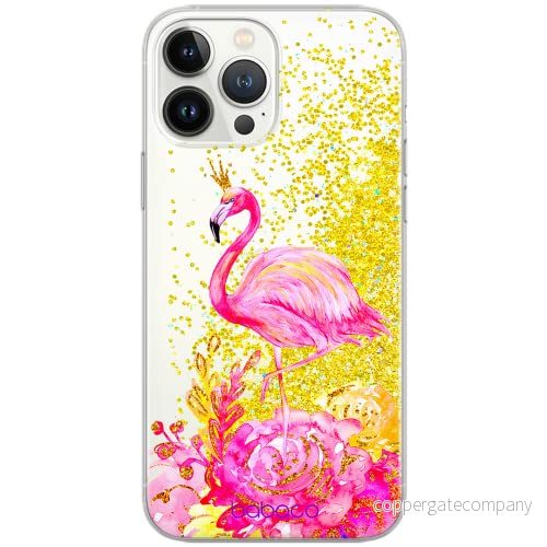 ERT GROUP mobiltelefonfodral för Apple Iphone 11 originalt och officiellt licensierat Babaco mönster Flamingo 006 Vit optimalt anpassad till formen på mobiltelefonen, med glitter overflow effekt 5903932006483