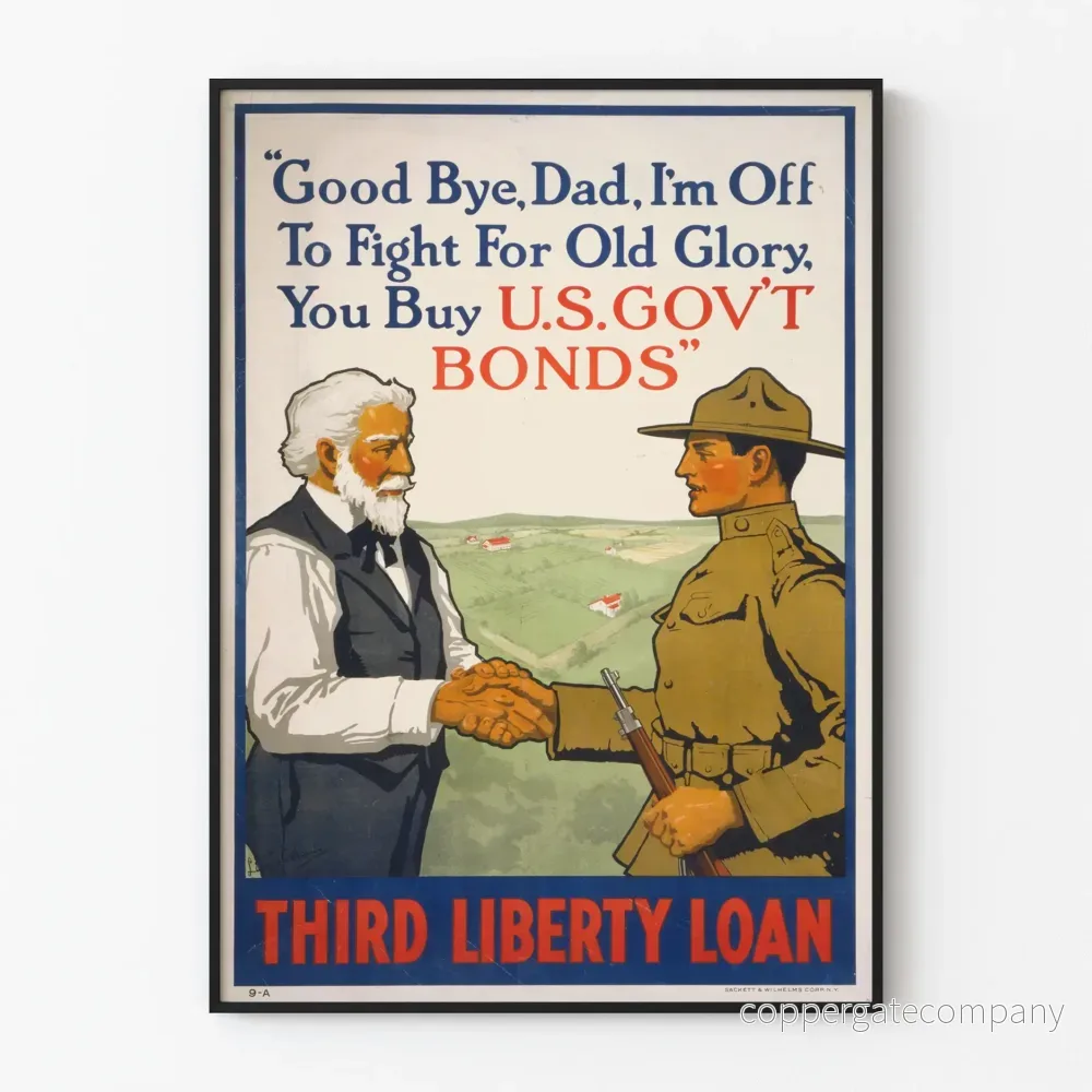Vintageposter för Tredje Frihetslånet - Kampanj för amerikanska statsskuldsväxlar