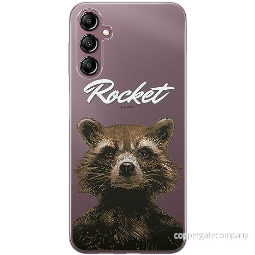 ERT GROUP mobiltelefonfodral för Samsung A14 4G/5G originalt och officiellt licensierat Marvel mönster Rocket 006 optimalt anpassad till formen på mobiltelefonen, gedeeltelijk transparant 5905511821104