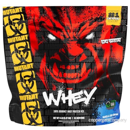Mutant Whey Proteinpulver Vaniljglass Smak, 2270g, Premium för Muskeluppbyggnad och Återhämtning 627933027203