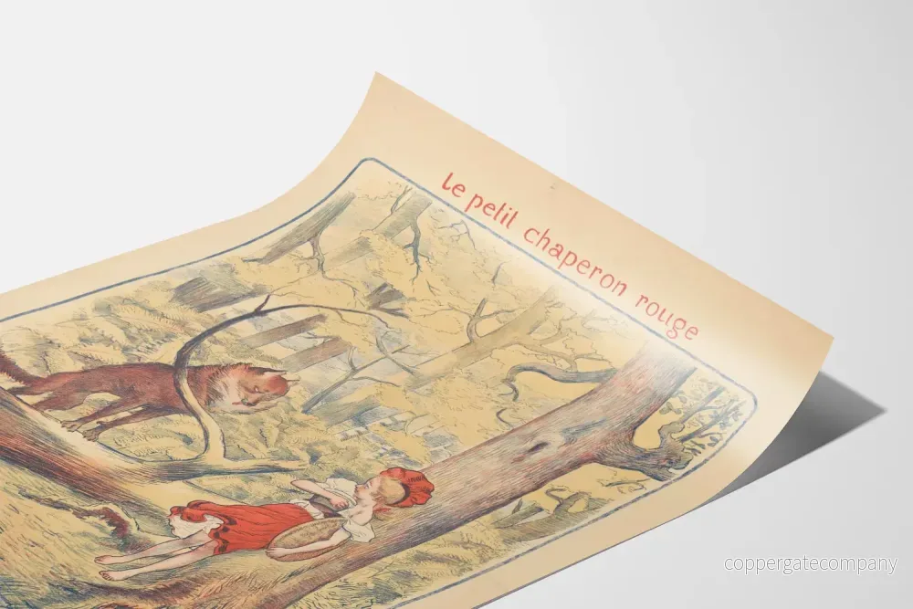 Vintageposter av Lilla Rödluvan - Klassisk illustration för barnrumsdekoration - Bild 3