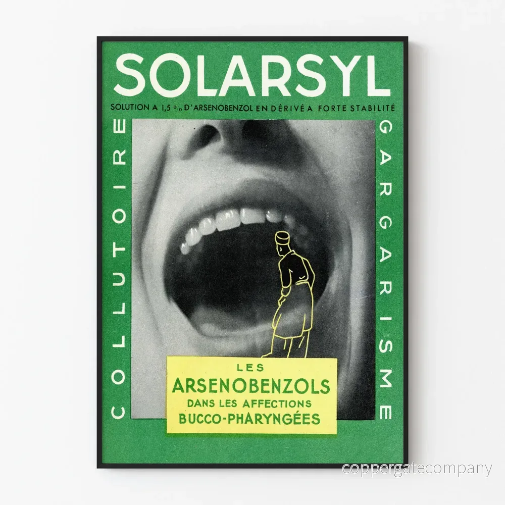 Vintage medicinsk poster SolarSyl för väggdekoration Artem Legrand