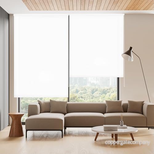 Blindecor Ara, Slät genomskinlig rullstång, vit, 80 x 175 cm (bredd per höjd), Tygstorlek 77 170 cm, Fönsterhållare 8434363361027
