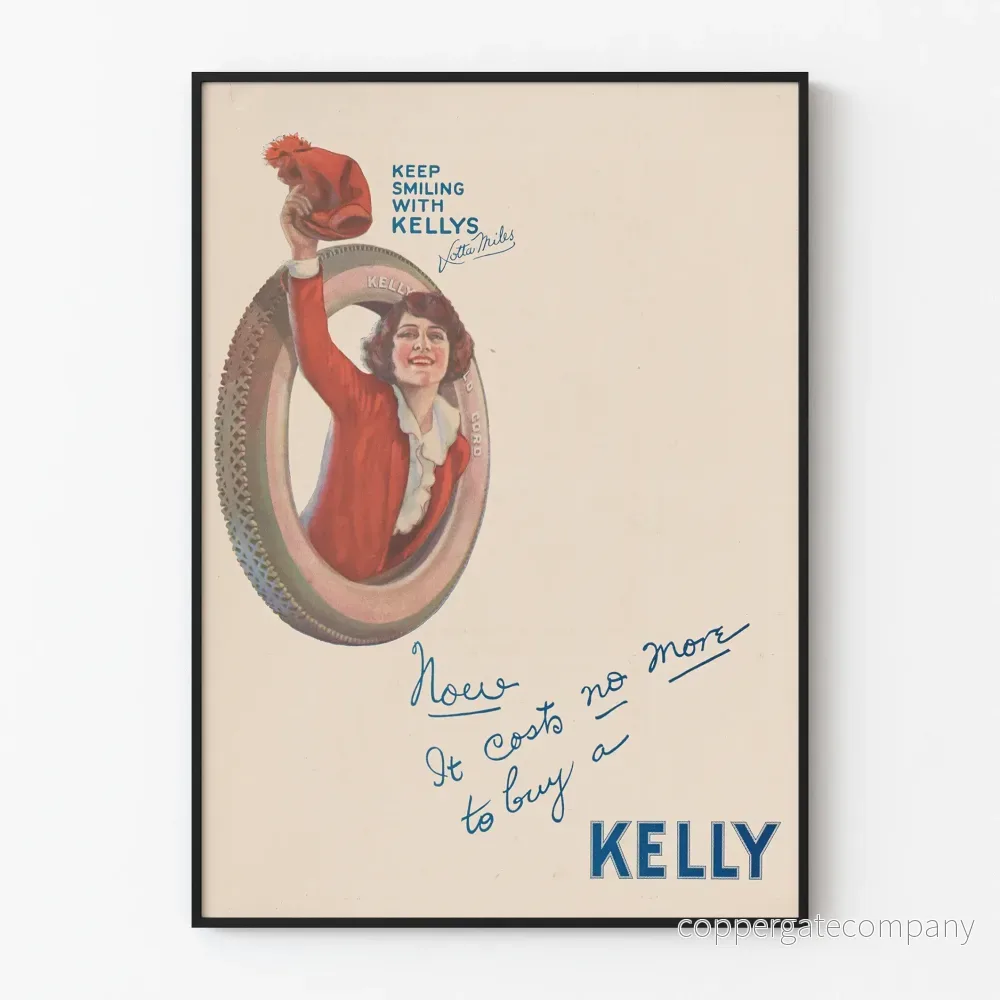 Vintage reklamposter för Kellys för väggdekoration