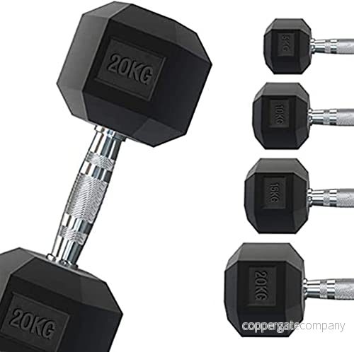 1 till 50 kg professionellt gummerat sexkantigt hantel gym eller hemmagym ergonomiskt halkfritt handtag säljs individuellt (20 kg) 9504293737465