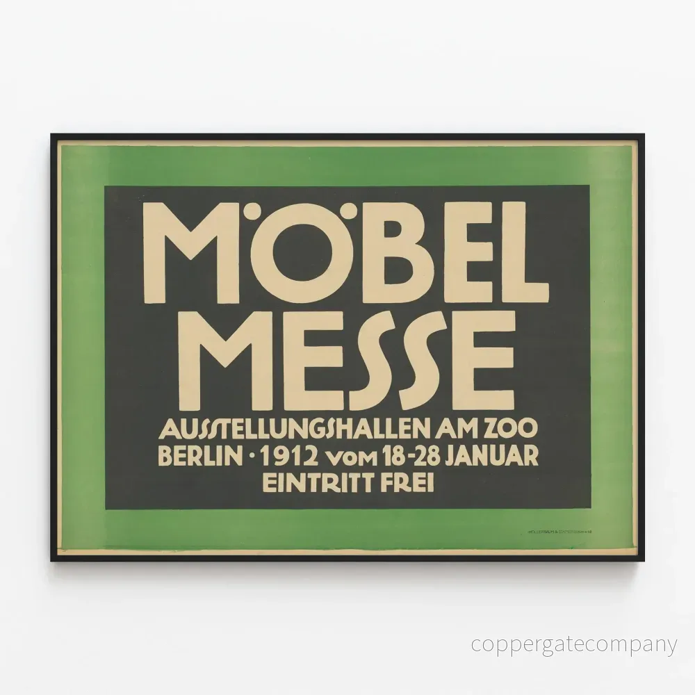 Vintageposter Möbelmesse 1912 Berlin - Retro väggdekoration