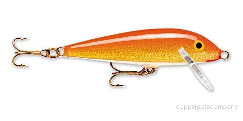 Rapala nedräkningfiskedrag fisketillbehör av balsaträ sötvattenspinndrag löpdjup 2,13 m fiskbete 9 cm, 12 g Tillverkad i Estland guld fluorescent red 22677002569