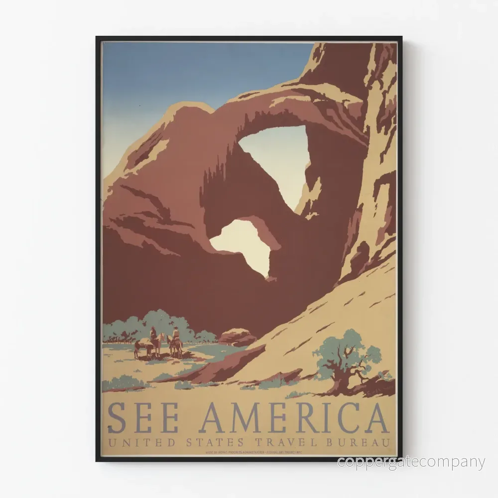 Vintageposter See America - Väggdekoration Amerikanskt Landskap
