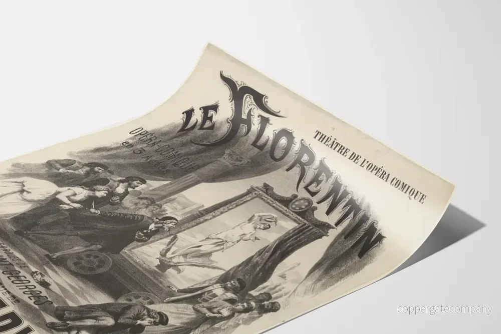 Vintage filmaffisch Le Florentin Opéra Comique 3 akter - Bild 3