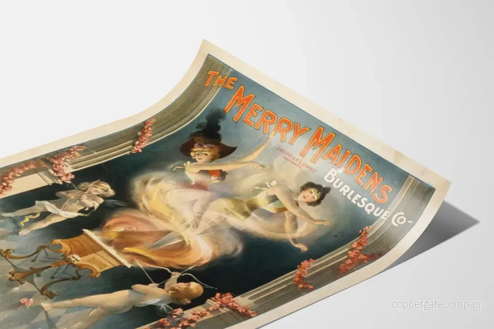 Vintageposter The Merry Maidens Burlesque Co väggdekor - Bild 3