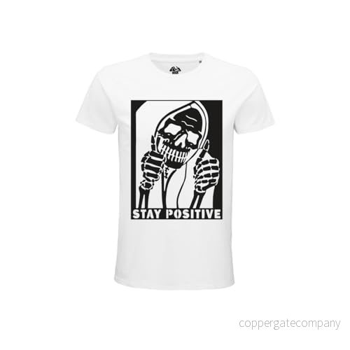 ALL YOU CAN TEE Officiell produkt Stay Positive T shirt 100% bomull från ekologiskt jordbruk lättviktskardat med enzymbehandling. Skapad av konstnären Darthy. 765708001321