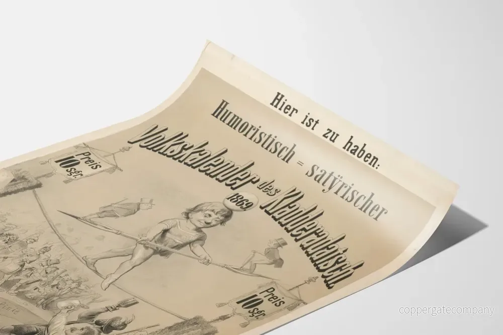Vintage humoristisk poster Volkskalender 1869 - Bild 3