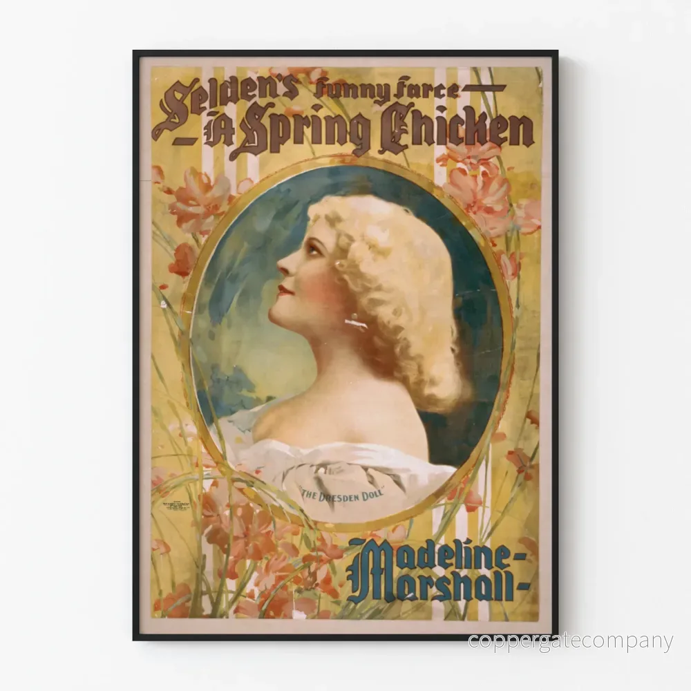Vintageposter Selden's Funny Farce A Spring Chicken