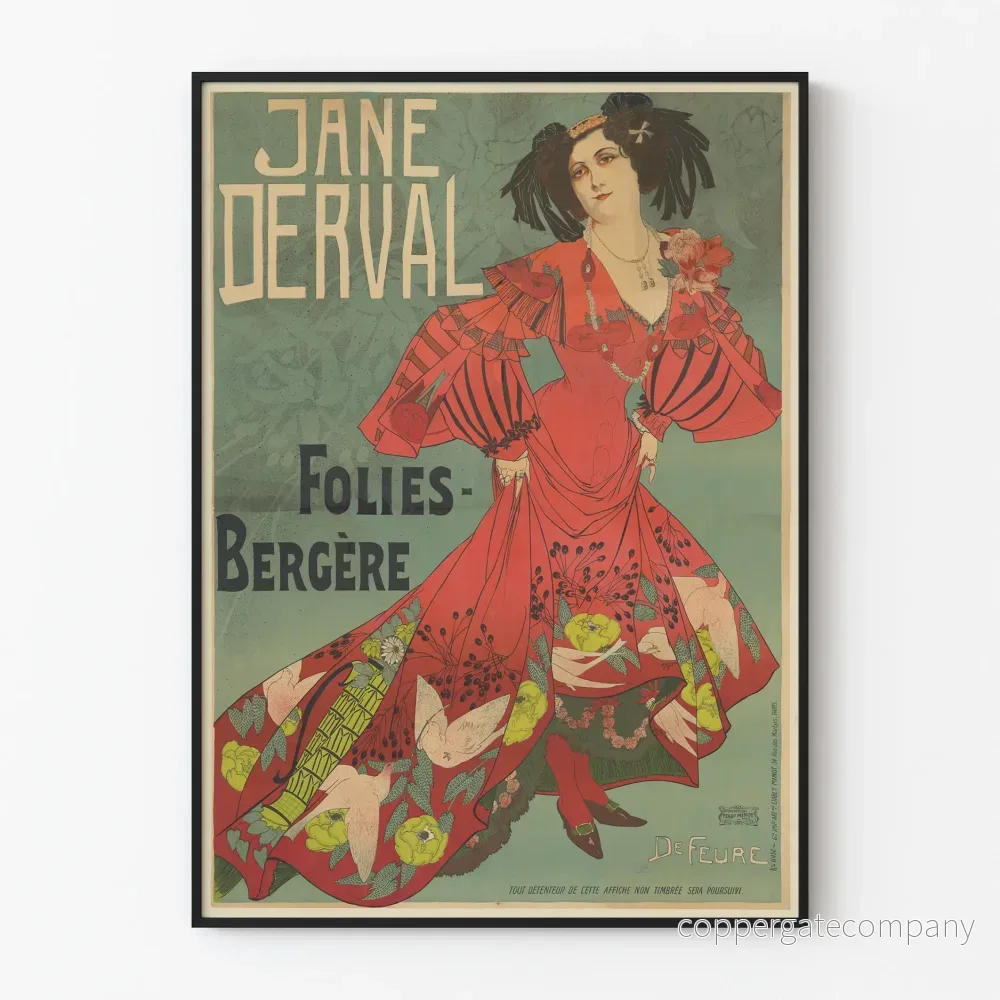 Jane Derval-poster på Folies Bergère