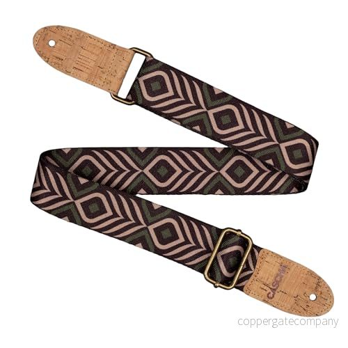 CASCHA ukulele rem, vegansk grön chevron justerbar och bekväm ukulelerem av miljövänliga material, hållbar elegant, passar alla ukuleler, perfekt för spelare 4026929931665