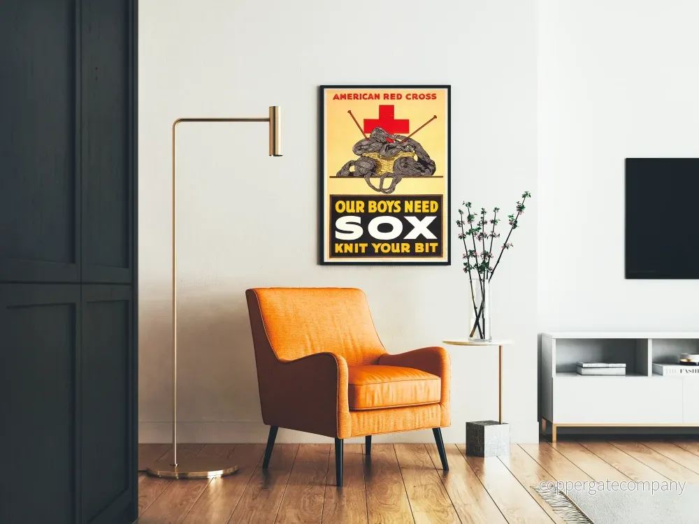 Vintage amerikansk Röda Korset-Poster - Våra pojkar behöver sockor - Bild 2