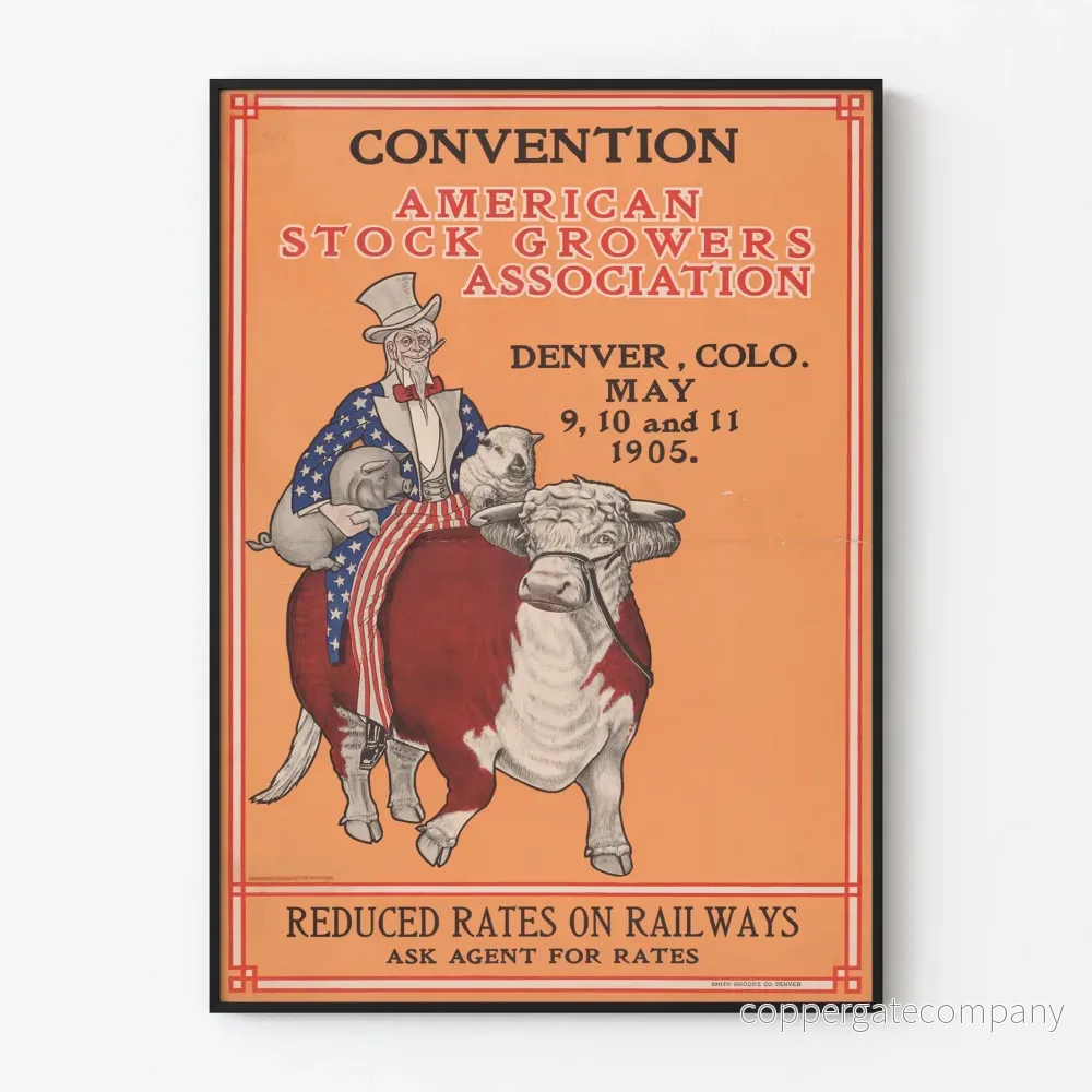 Vintageposter för American Stock Growers Association 1905