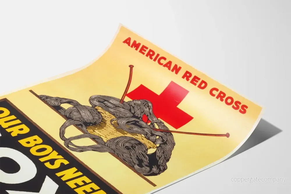 Vintage amerikansk Röda Korset-Poster - Våra pojkar behöver sockor - Bild 3