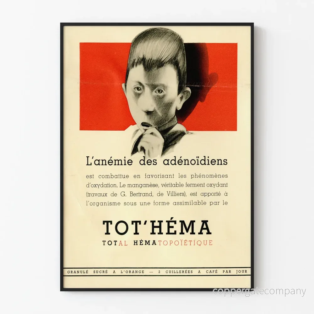 Vintage reklamposter för Tot'Héma – Retro väggdekoration för hälsa