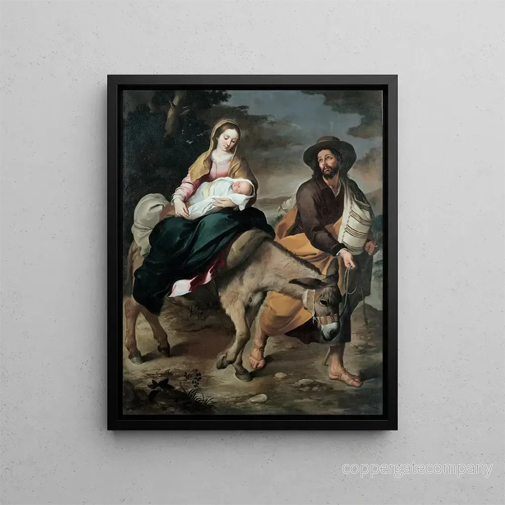 Målning La fuite en Égypte – Bartolomé Esteban Murillo | Konsttryck Målning La fuite en Égypte – Bartolomé Esteban Murillo | Konsttryck
