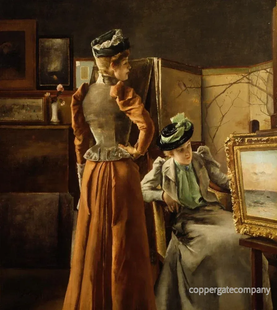 Målning Titta på en målning - Alfred Stevens | Konsttryck - Bild 2