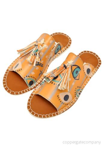 DOGO Kvinnors vegan orange lädersandaler See You Motif 39, 1 stycke, 39 EU 8680544243709