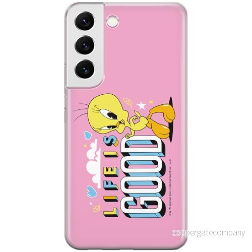 ERT GROUP mobiltelefonfodral för Samsung S22 PLUS originalt och officiellt licensierat Looney Tunes mönster Tweety 016 anpassad till formen på mobiltelefonen, fodral tillverkad av TPU plast 5905795098988