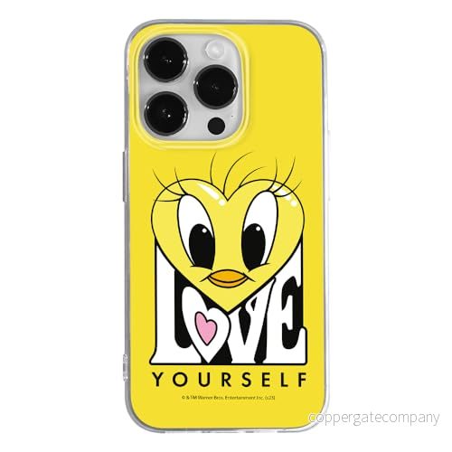 ERT GROUP mobiltelefonfodral för Iphone 14 PRO originalt och officiellt licensierat Looney Tunes mönster Tweety 015 optimalt anpassad till formen på mobiltelefonen, fodral tillverkad av TPU plast 5905795097660