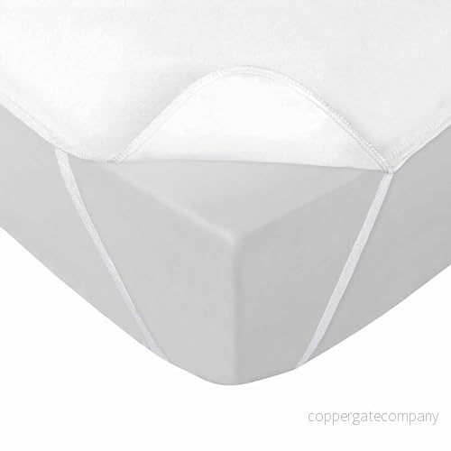 douceur d'intérieur, Vattentätt fodral med elastiska band (160 x 200 cm) vit shelly, TPU svamp 3574386448543