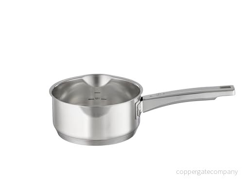 RÖSLE EXPERTISO Kastrull, högkvalitativ universell kastrull i rostfritt stål 18/10, 16 cm, handtag stål, invändig skala, induktionssäker, diskmaskinssäker, silverfärger 4004293919403