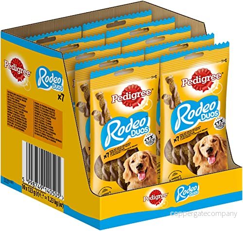 Pedigree Rodeo Sticks Hundgodis, Kyckling och Bacon, Paket med 70 (10 x 7st) 5998749140505