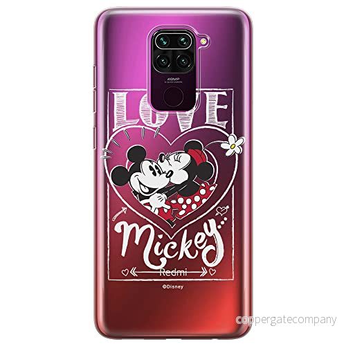 ERT GROUP mobiltelefonfodral för Xiaomi REDMI NOTE 9 originalt och officiellt licensierat Disney mönster Mickey & Minnie 002 optimalt anpassad till formen på mobiltelefonen, gedeeltelijk transparant 5903040328620