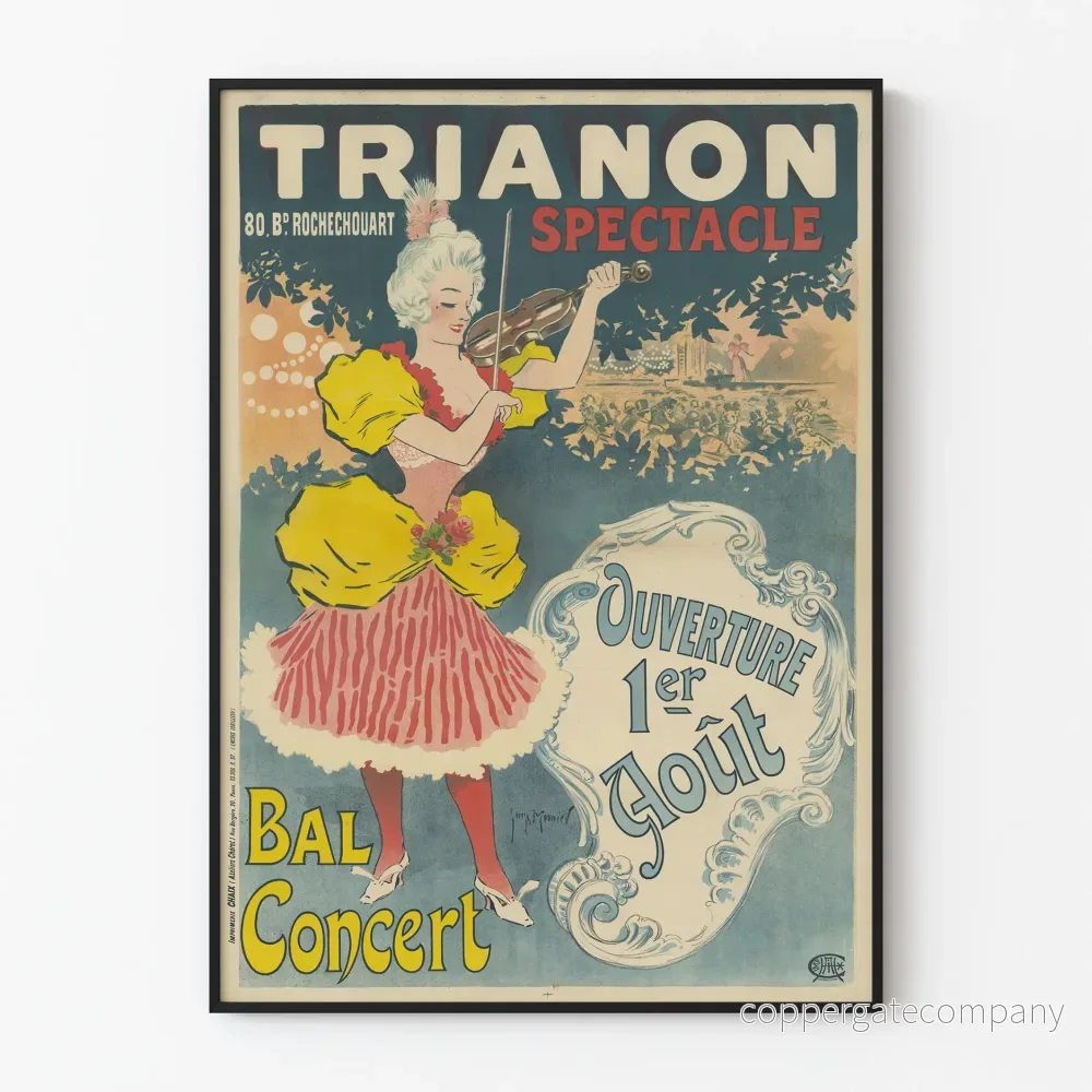 Vintage dekorativ poster Trianon Spectacle Bal Konsert