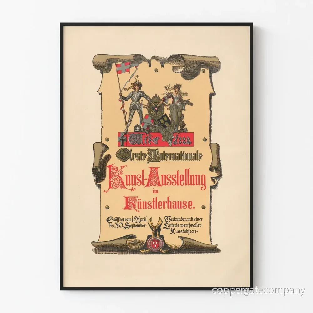 Vintageposter från den Internationella konstutställningen i Wien 1882