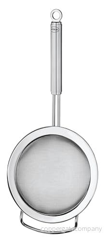 RÖSLE Finmaskig kökssil av hög kvalitet för hällning, finpassering och blanchering, 18/10 rostfritt stål, diskmaskinssäker, 16 cm, silver 4004293952561
