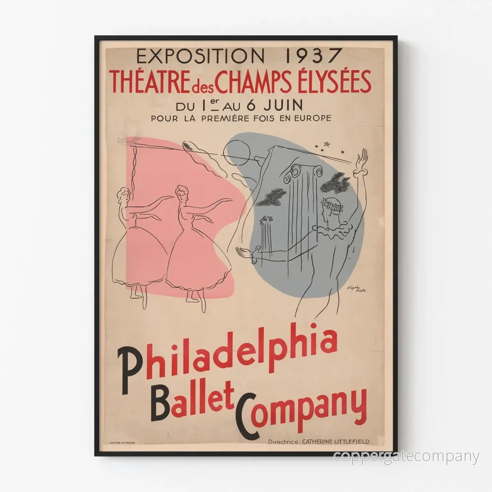 Vintageaffisch Théâtre des Champs-Élysées 1937 Balett