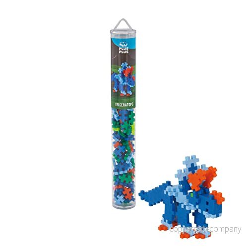 Plus Triceratops 100 bitar Dinosaurier, Byggklossar, Bygga, Utvecklande leksaker för barn, STEM, STEAM, Producerat i Danmark 5710409103084