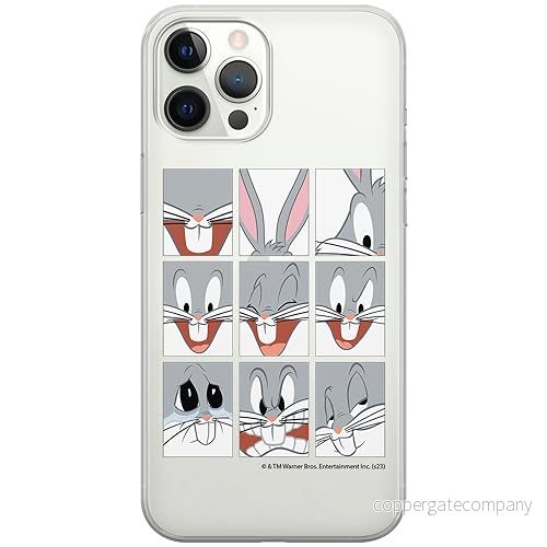 ERT GROUP mobiltelefonfodral för Iphone 12 PRO MAX originalt och officiellt licensierat Looney Tunes mönster Bugs 015 optimalt anpassad till formen på mobiltelefonen, gedeeltelijk transparant 5905795077501