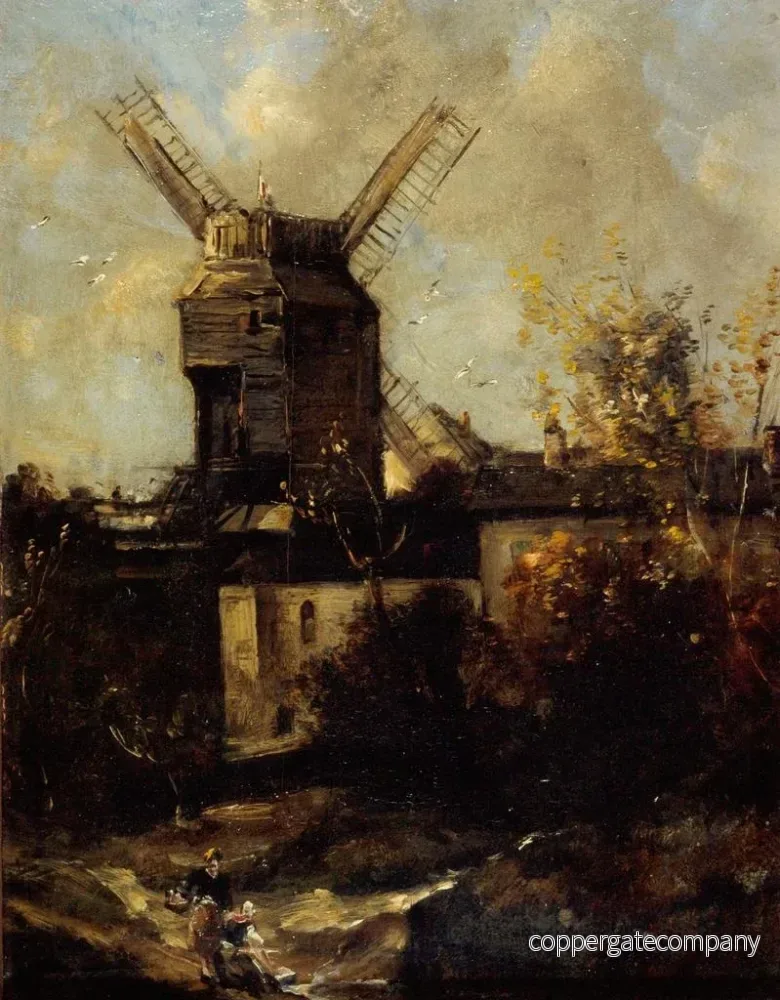 Målning Le Moulin de la Galette, Montmartre - Antoine Vollon | Konsttryck - Bild 2