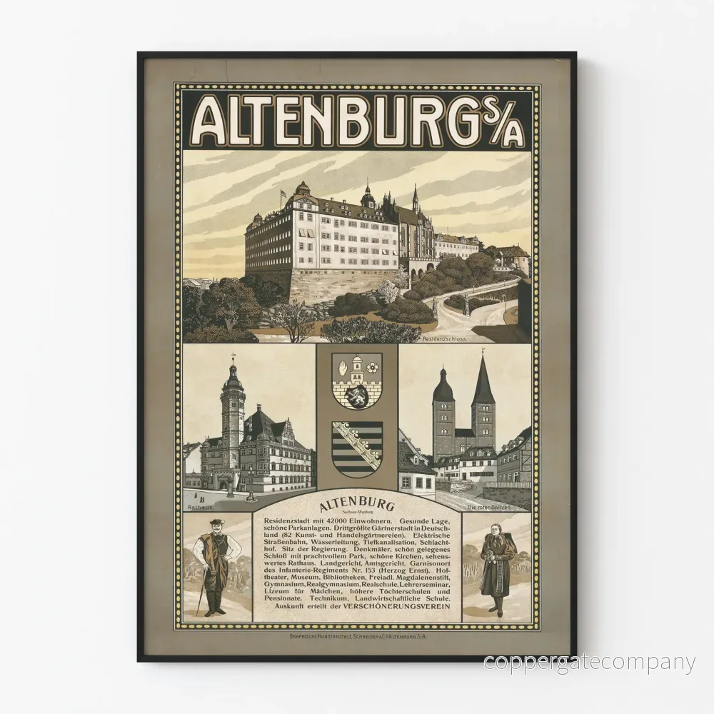 Vintageposter Altenburg Sachsen - Historisk väggdekoration