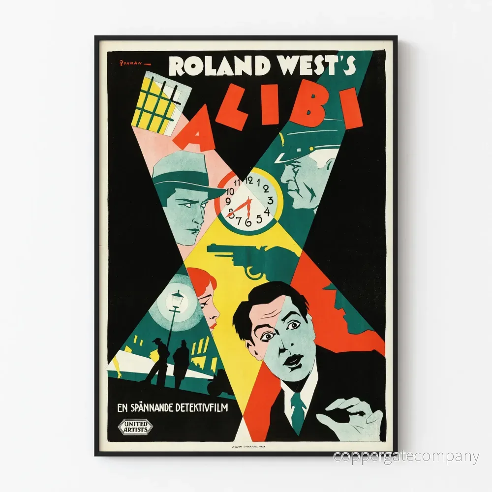 Vintageaffisch Alibi - Dekorativ poster i polar- och detektivstil