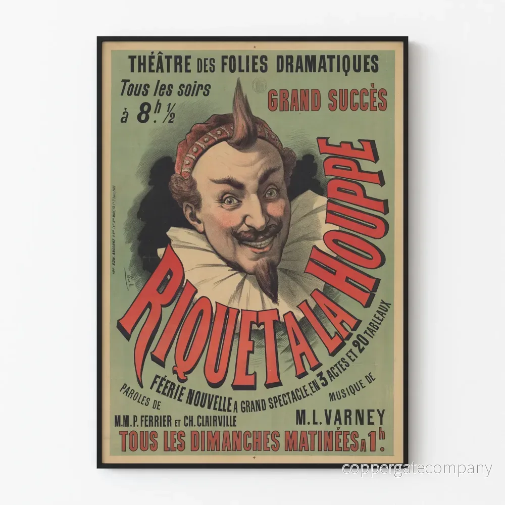 Vintage väggdekor: Riquet-teatern vid Houppe - Poster