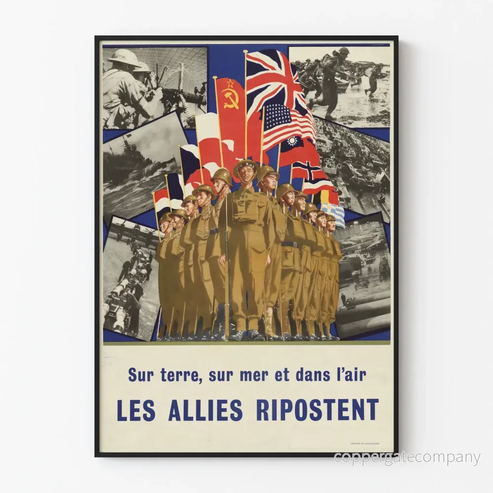 Allierad propagandaposter på land, till havs och i luften
