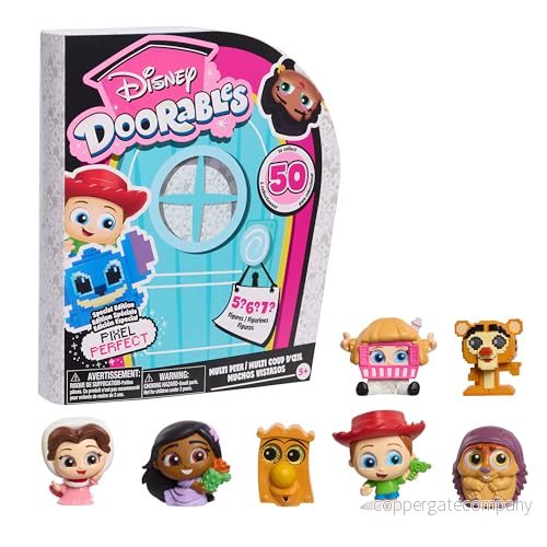 Disney Doorables Just Play Pixel Perfect Multi Peek, 3,8 cm stora samlarfigurer, en överraskning bakom varje dörr, barnleksaker från 5 år 886144448560